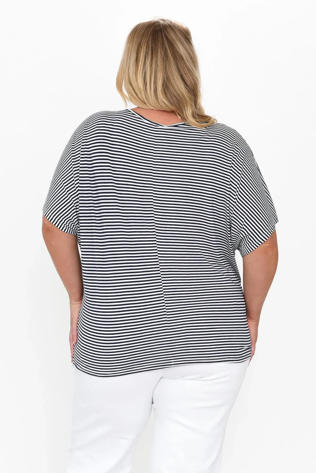 Stripe Maui Tee-Navy