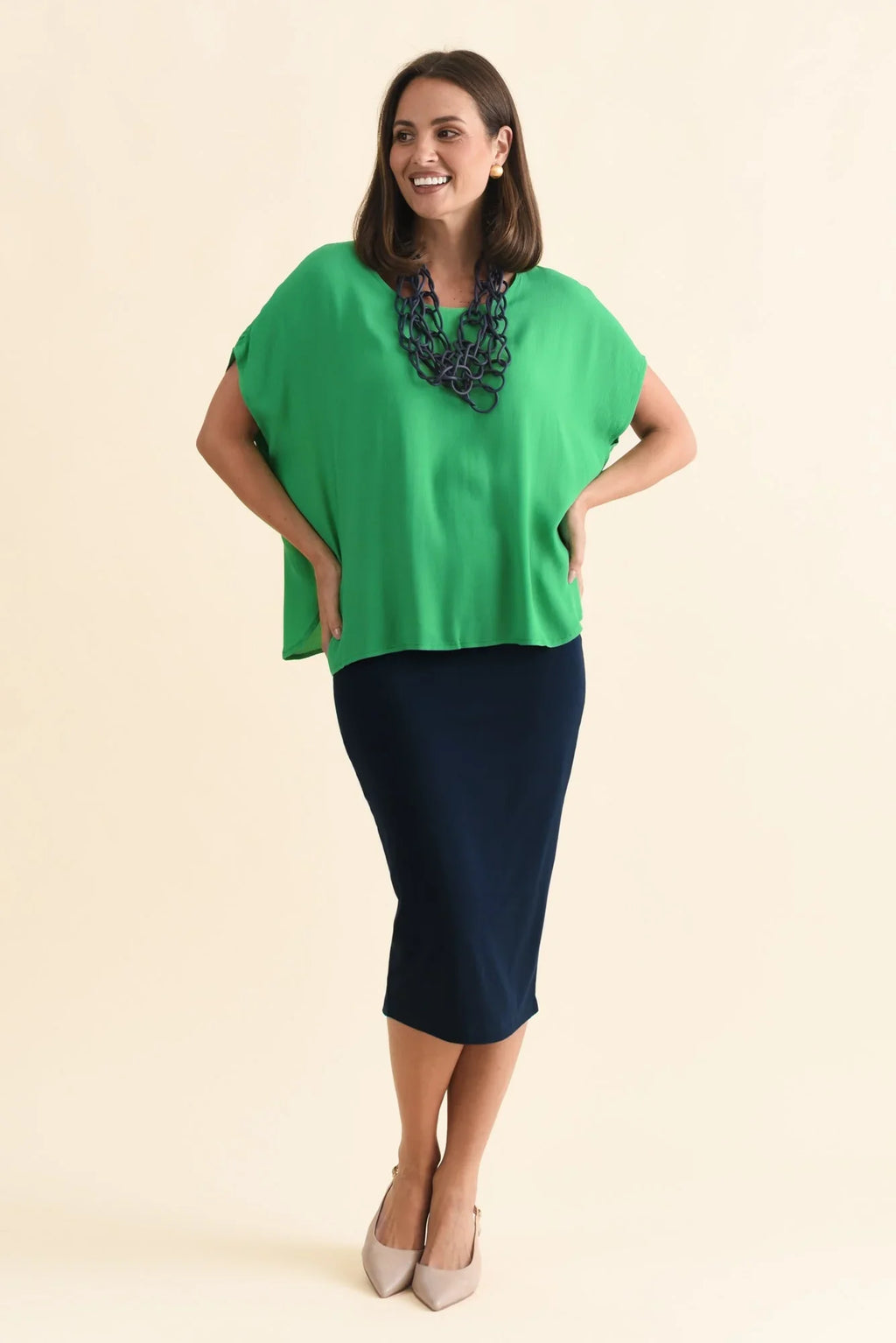 Drape Top-Green