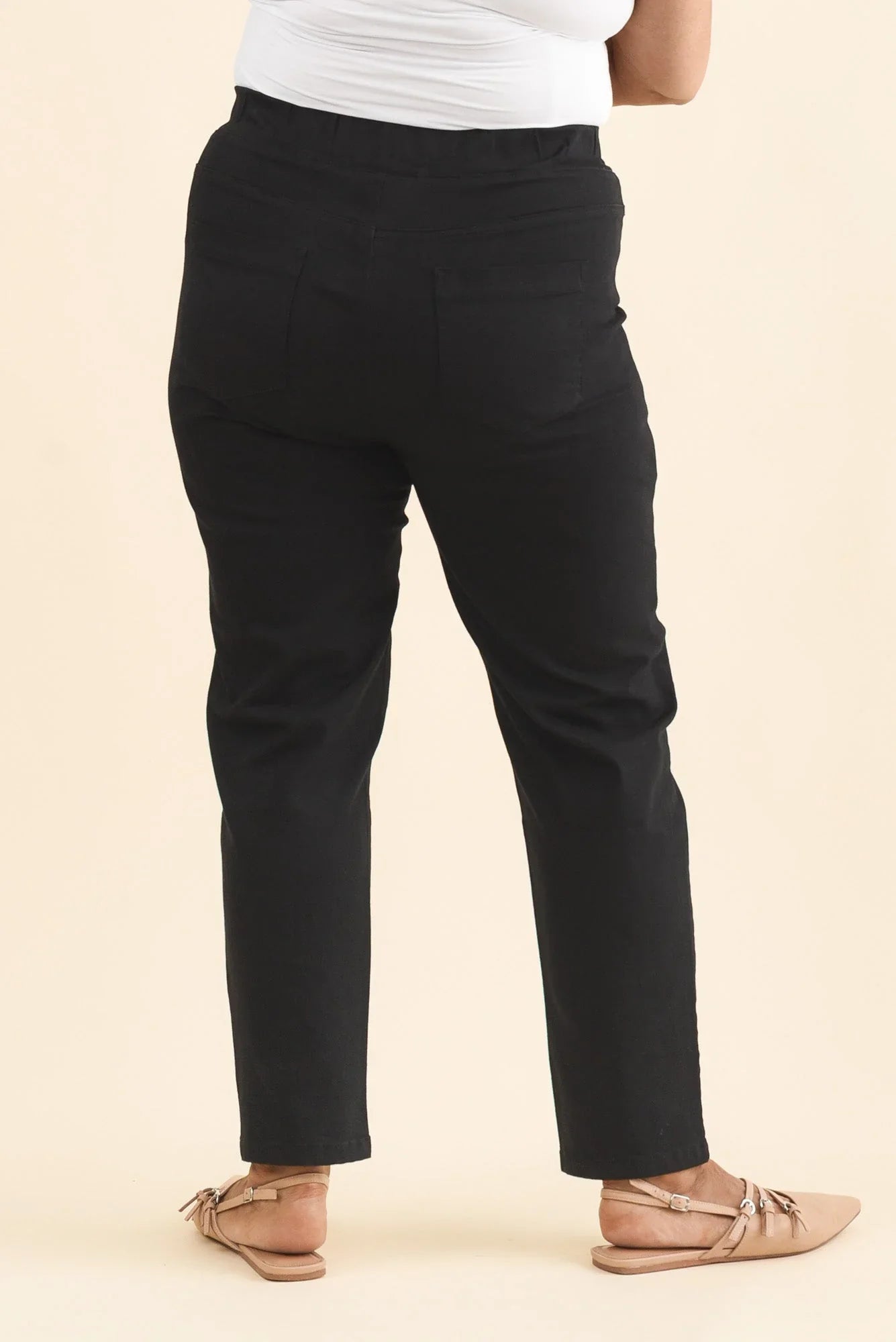 Cotton Stretch Pants - Black
