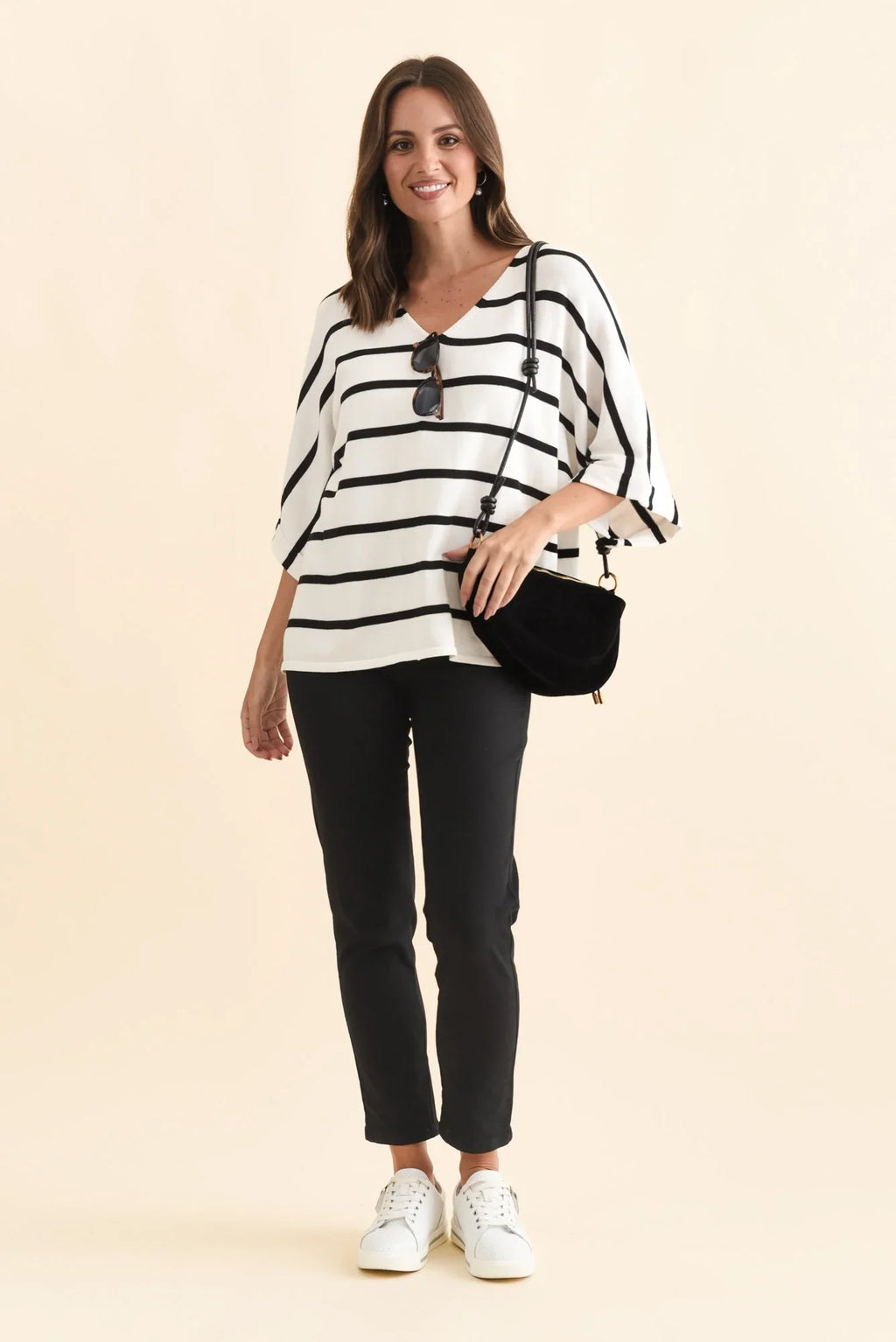 Cotton Stretch Pants - Black
