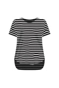 Stripe Bamboo Tee-Black
