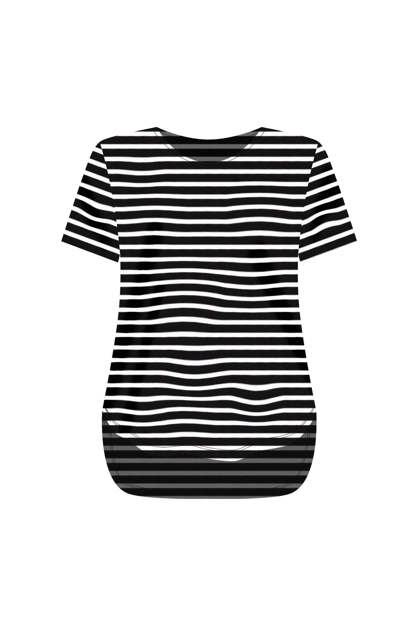 Stripe Bamboo Tee-Black