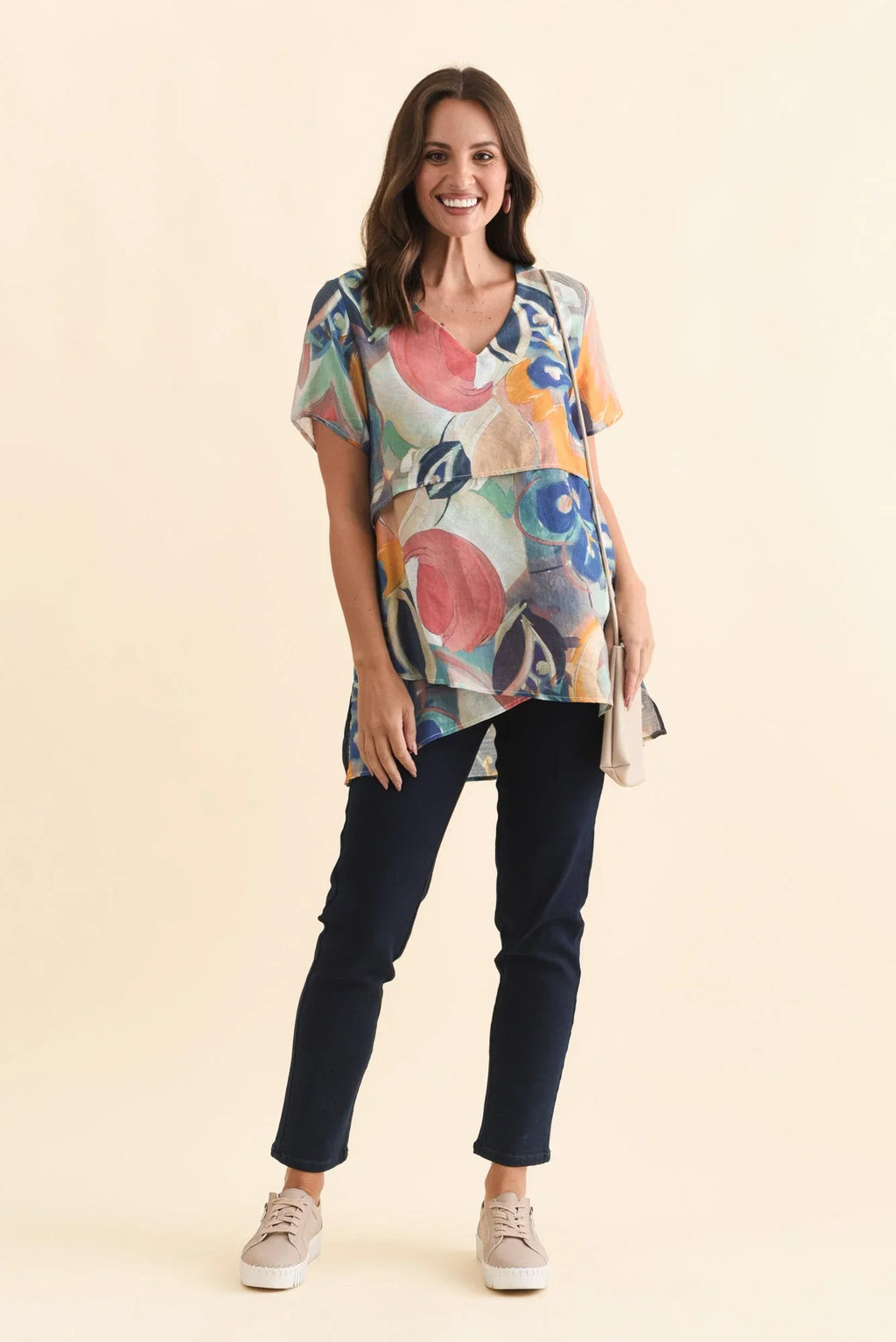 Cotton Stretch Pants - Navy