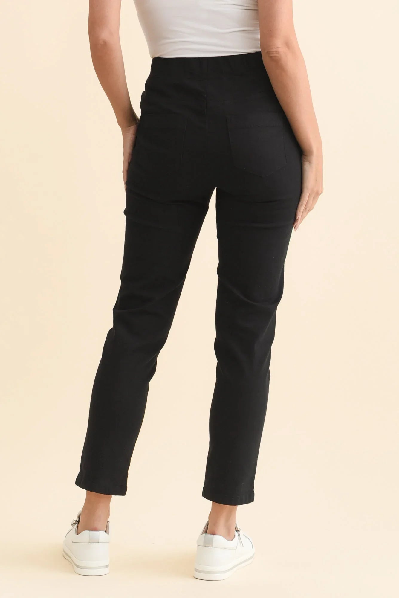 Cotton Stretch Pants - Black