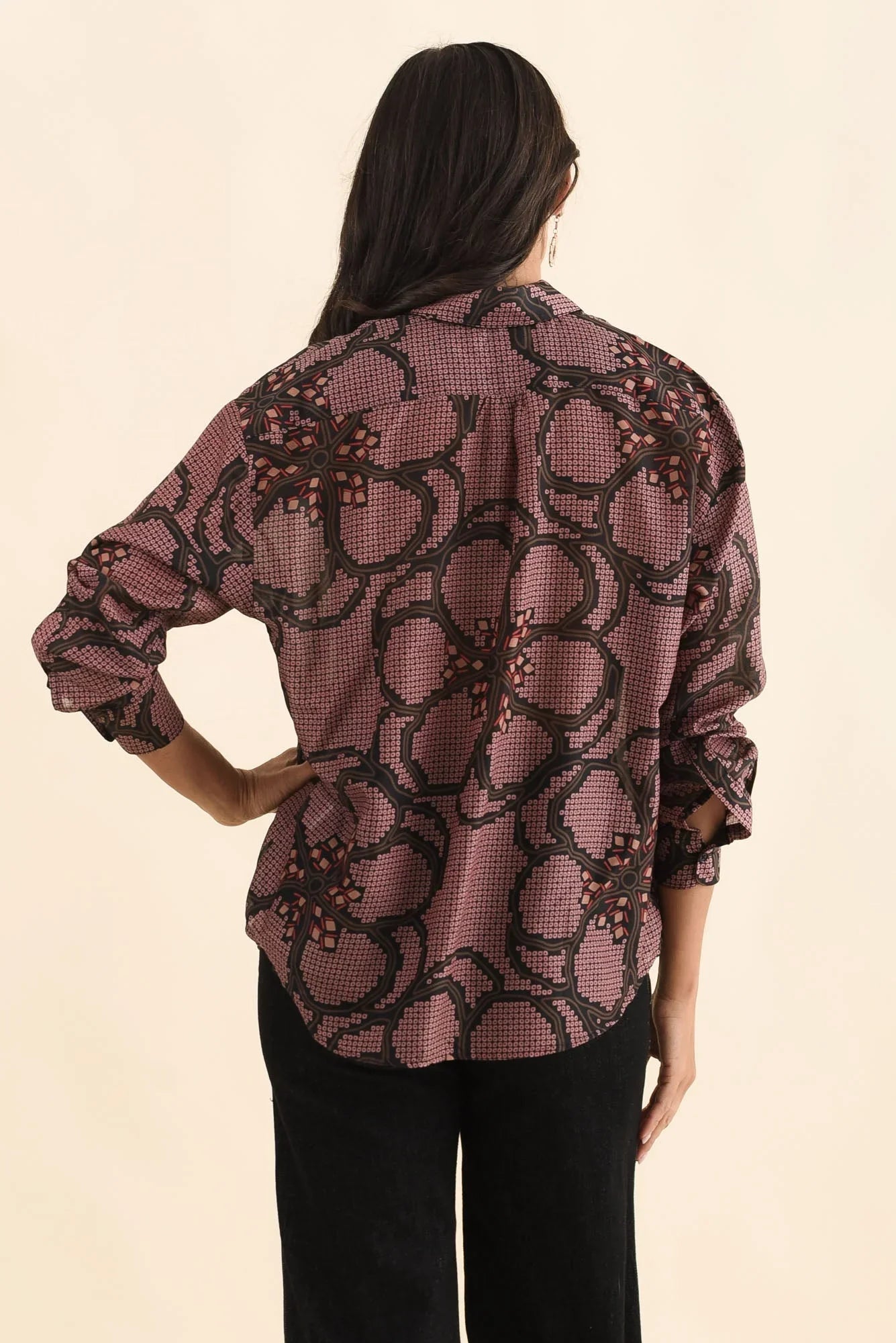 Cotton Silk Shirt - Pink Floral