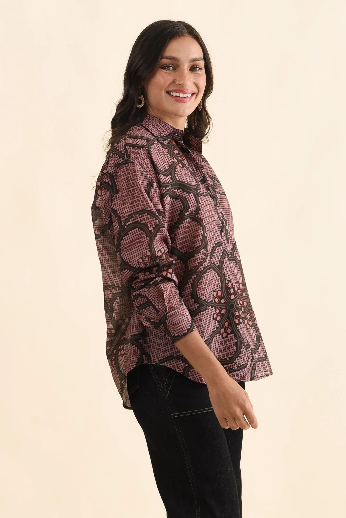 Cotton Silk Shirt - Pink Floral