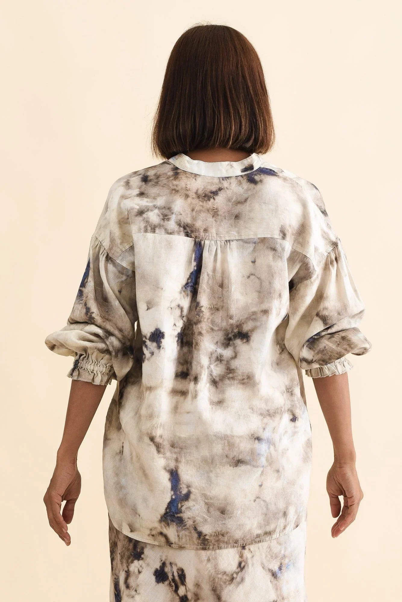 Abstract Linen Blouse