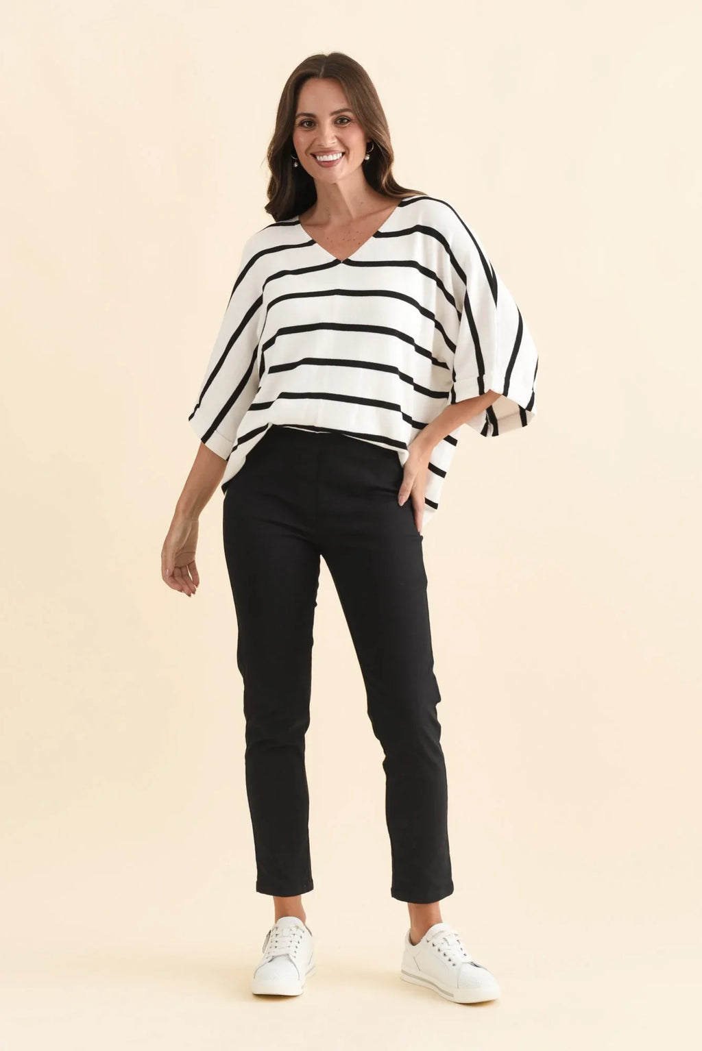 Cotton Stretch Pants - Black